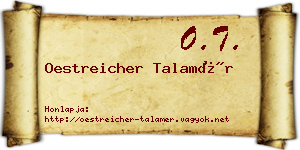 Oestreicher Talamér névjegykártya